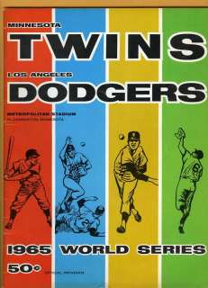 1965 World Series program Minnesota Twins v Los Angeles  