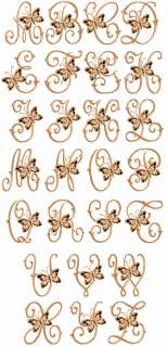 Cutwork Butterflies machine embroidery font   all symbols