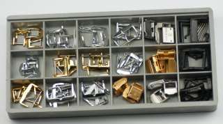 Economy set of 57x watch strap buckles, includes silver and yellow 