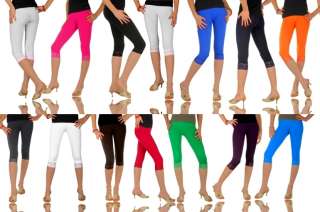 Cropped with Lace Cotton Leggings, All Colours & Sizes  