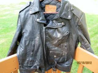 Vintage Excelled Mens Motorcycle Biker Leather Jacket Sz 40R Made in 