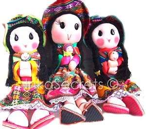 10 Handmade Peruvian Dolls Artisan CHOLITA   PERU  