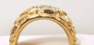Diamonds 0.50ct VS2 14K Yellow Gold Mans Nugget Ring  