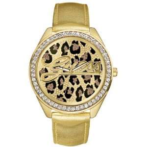   25Th Bling Leopard Pattern Dial Leather Strap Watch  Uhren
