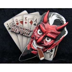 LUCKY DEVIL Poker Buckle Gürtelschnalle NEU USA  Sport 