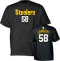 Jack Lambert Black Reebok Name and Number Pittsburgh Steelers T Shirt