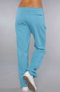 adidas The Sport Fleece Cuffed Track Pant in Heather Blue White 