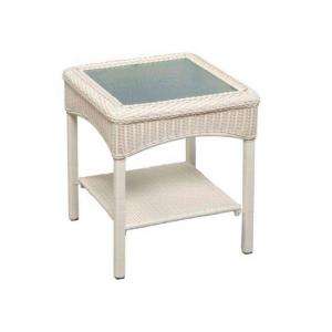   All Weather Wicker Patio Accent Table 65 609556/7 at The Home Depot