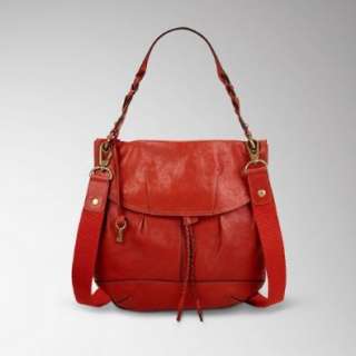 FOSSIL Damen Handtasche Umhängetasche Maya Flap aus rotem Leder 