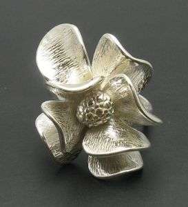 STERLING SILVER RING FLOWER 925 NEW SIZE 4 10 SOLID  