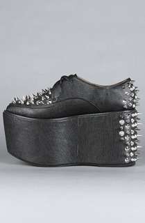 Jeffrey Campbell The Sting Spike Shoe in Black and Silver  Karmaloop 