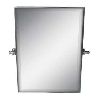   26 in. x 20 in. Framed Rectangle Pivot Mirror in Brushed Nickel