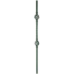 44 In. X 5/8 In. Black Iron Double Basket Baluster I553D 044 HD58D at 