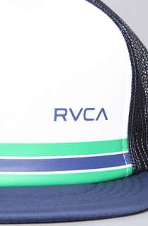 RVCA The Barlow Trucker Hat in Slate White Bean Green  Karmaloop 