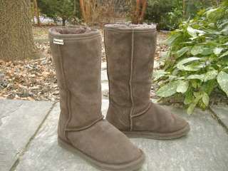 SERENE! BEARPAWS Tall Snuggly Brown Suede & Shearling Boots 7  