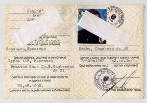 CROATIA   SERBIA * KRAJINA REFUGEES ID CARD,WAR1991 95. UNIQUE 