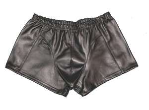 Mens Leather Shorts Boxer Style New  