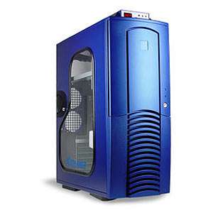 Koolance   PC2 601BLW   Blue Mid Tower Case with Clear Side Panel and 