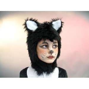 Plüschhaube Katzenhaube mit Ohren Kinder Katze Karneval  