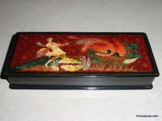 The Firebird Russian Lacquer Box Signed From Kholui  