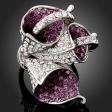 Ruby Head Snake Swarovski Crystal Gold GP Fashion Ring  