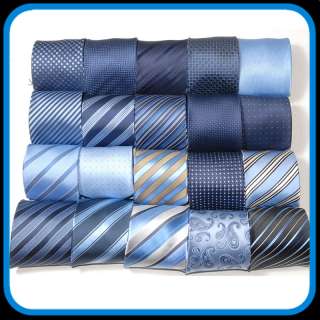 Gazzo® Krawatte blau Tie corbata cravatta cravate 100 % Seide Auswahl 
