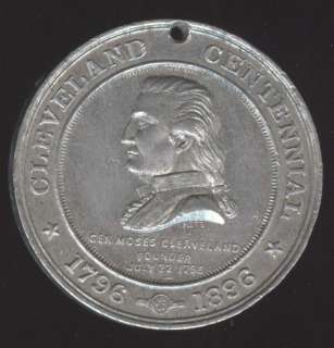 US CLEVELAND CENTENNIAL 1896 OFFICIAL SOUVENIR MEDAL  