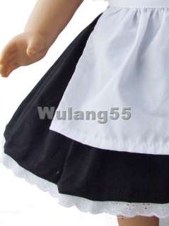 Handmade Black Maid Dress fits 18 American Girl doll  