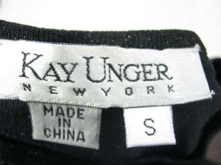 KAY UNGER Black Beaded Sleeveless Tank Shirt Top Sz S  