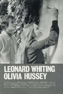 LEONARD WHITING & OLIVIA HUSSEY 1969 PINUP 7x10 *BS  