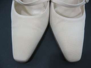VANESSA NOEL Cream Mary Jane Heels Pumps Shoes 6.5  