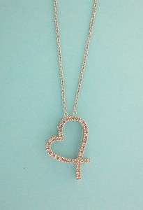 10 Carat Diamond X Heart Sterling Silver Necklace  