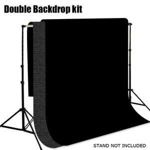 10 ft PHOTOGRAPHIC BLACK BACKGROUNDS MUSLIN BACKDROPS 847263073699 