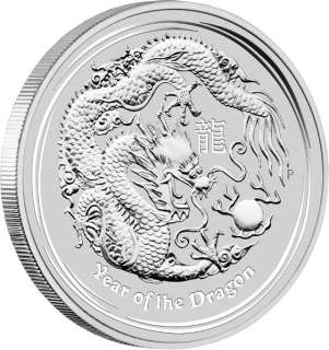 2012 Australian Lunar Dragon   .999 Fine Silver Coin   1 Kilo Size