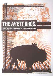 Avett Brothers Boulder Theatre 4/20/10 concert poster  