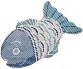 Badematte Badgarnitur Badteppich Badvorleger Fisch blau  