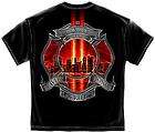 Fire Fighter T shirt 911 Never Forget Red Towers