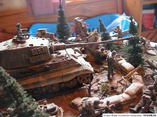 Diorama Westfront 1944 Panzer Tank Tiger II im Kampf gegen US 
