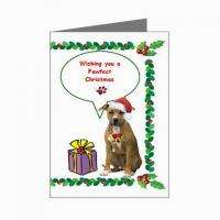 STAFFORDSHIRE TERRIER DOG UNIQUE PICTURE GIFT CHRISTMAS XMAS GREETING 
