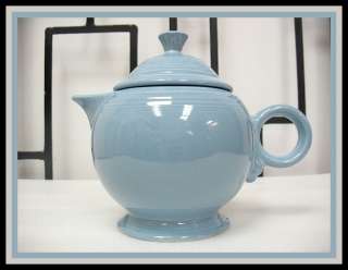 Homer Laughlin Fiesta Ware China Periwinkle Blue Circle Handle Tea Pot 