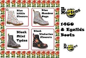 Dr Martens 1460 Womens Flower Boots Various Type (Leather or Textile 