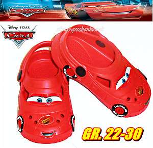 DISNEY CARS SCHUHE CLOGS BADESCHUHE HAUSSSCHUHE 22 30  