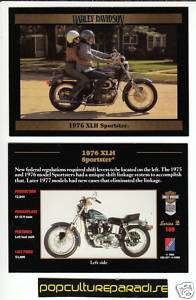 1976 HARLEY DAVIDSON XLH SPORTSTER MOTORCYCLE BIKE CARD  
