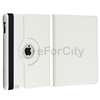 For iPad 2 2nd White Leather Case Hard Cover 360 Degree Rotary Stand 