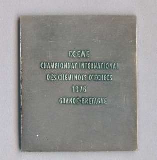 International Britain chess championship plaque 2 place  