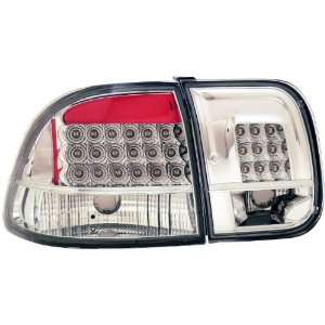 Anzo USA 321156 Honda Civic 4 Pc All Chrome LED Tail Light Assembly 