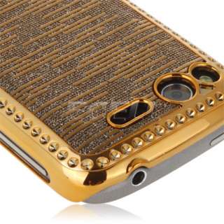 GOLD CHROME HARD BACK CASE COVER FOR HTC DESIRE S  