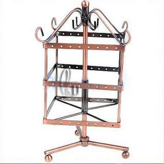 Rotatable Bronze design 96 Holes 22x10cms Earring Display Stand rack 