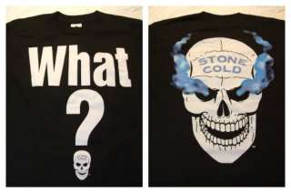 Stone Cold Steve Austin WHAT? Smoking Skull T shirt New  