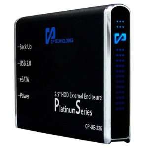  CP TECHNOLOGIES CP UE 225 A1 2.5IN ESATA USB 2.0 HDD ENCL 